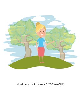 cute woman cartoon