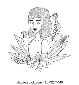 Cute woman cartoon drawing design, Girl female person people human and social media theme Vector illustration