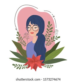 Cute woman cartoon drawing design, Girl female person people human and social media theme Vector illustration