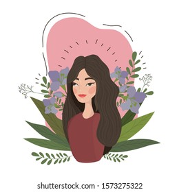 Cute woman cartoon drawing design, Girl female person people human and social media theme Vector illustration
