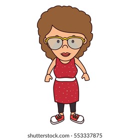 cute woman character icon