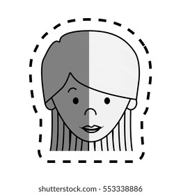 cute woman character icon