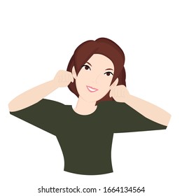 Cute woman. Creative idea design. Flat vector illustration for template. brochure or presentation.