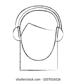 cute woman with earphone