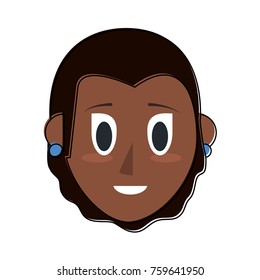 Cute woman face cartoon