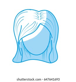 cute woman face with hairstyle