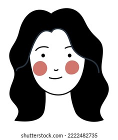 cute woman face over white