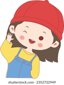 Cute woman illustration, cute woman cartoon character