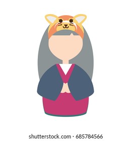 Cute woman japanese cartoon
