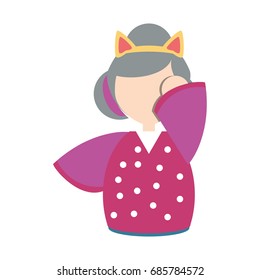 Cute woman japanese cartoon