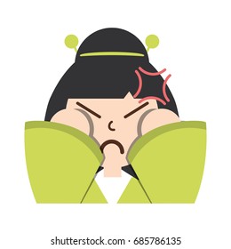 Cute woman japanese cartoon