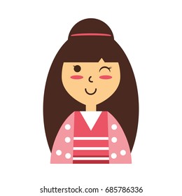 Cute woman japanese cartoon