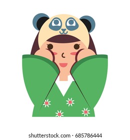 Cute woman japanese cartoon