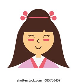 Cute woman japanese cartoon