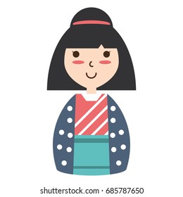 Cute woman japanese cartoon