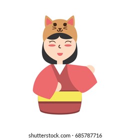 Cute woman japanese cartoon