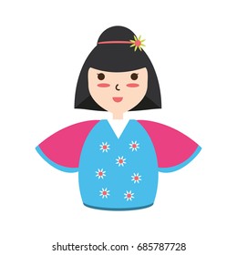Cute woman japanese cartoon