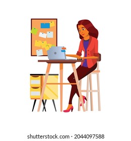 cute woman manager has many task at work cartoon vector. cute woman manager has many task at work character. isolated flat cartoon illustration