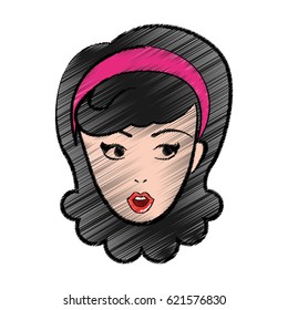 cute woman pop art character