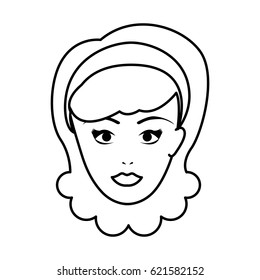 cute woman pop art character