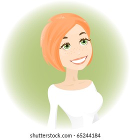 Cute woman portrait (vector version)