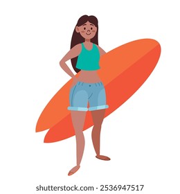cute woman wearing summer clothes isolated
