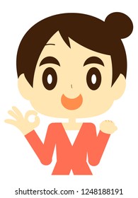 A cute woman's OK sign