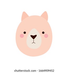 Cute wombat cartoon flat style icon design, Animal zoo life nature character childhood and adorable theme Vector illustration