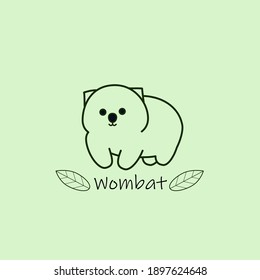 Cute wombat vector illustration, animal logo