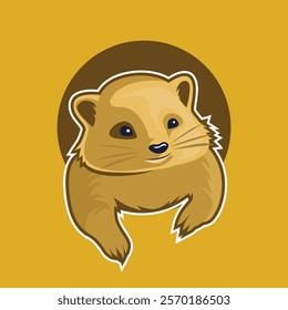 Cute Wombats logo icon  on brown background