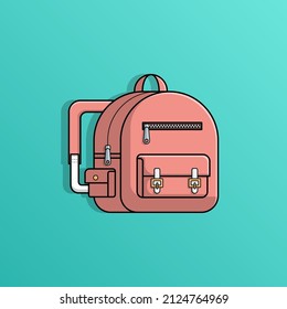 Cute women backpack, vector illustration eps.10