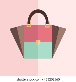 Cute women bag flat vector illustration