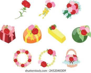 The cute and wonderful icon set to convey gratitude and blessings on Mother's Day