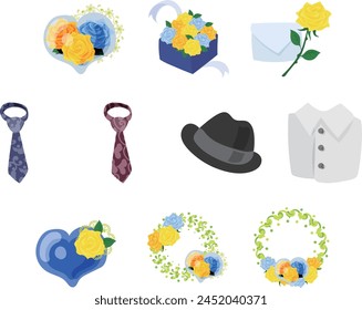 The cute and wonderful icon set to convey gratitude and blessings on Father's Day