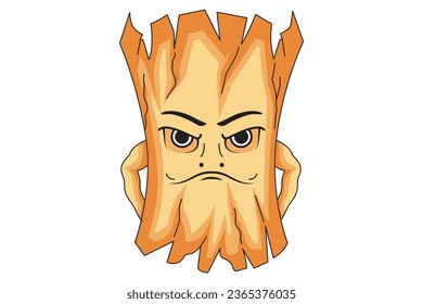 Cute Wood Character Design Illustration