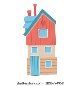Cute wood lovely house icon. Cartoon of cute wood lovely house vector icon for web design isolated on white background