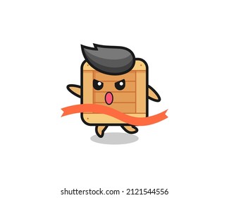 cute wooden box illustration is reaching the finish , cute style design for t shirt, sticker, logo element