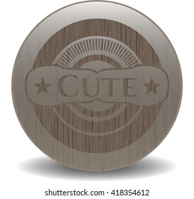 Cute wooden emblem. Vintage.