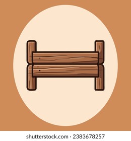 Cute wooden sign vector illustration