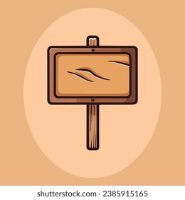 Cute wooden sign vector illustration