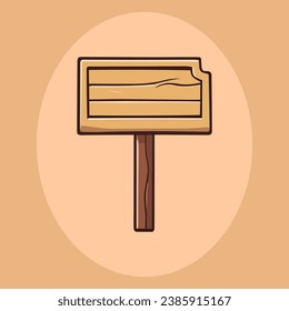 Cute wooden sign vector illustration