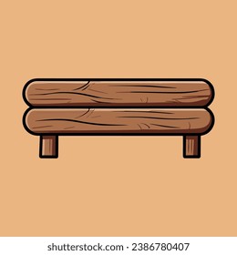 Cute wooden sign vector illustration