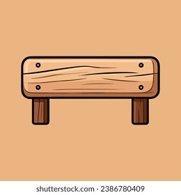 Cute wooden sign vector illustration