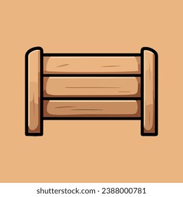 Cute wooden sign vector illustration