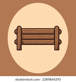 Cute wooden sign vector illustration