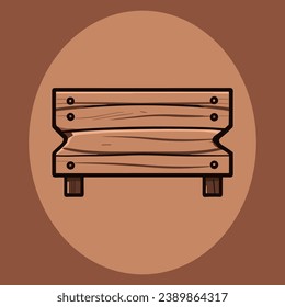 Cute wooden sign vector illustration