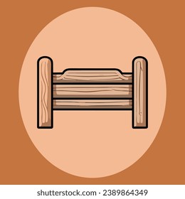 Cute wooden sign vector illustration