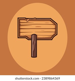 Cute wooden sign vector illustration