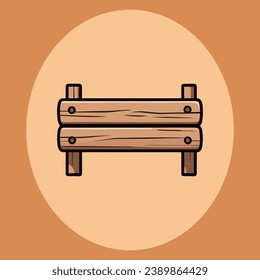 Cute wooden sign vector illustration