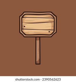 Cute wooden sign vector illustration